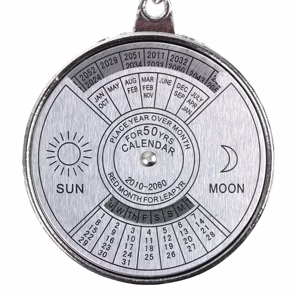 1Pcs Practical 50 Years Perpetual Calendar Keyring Keychain Silver Zinc Alloy Key Chain Ring Keyfob Outdoor Hand Tools
1Pcs Practical 50 Years Perpetual Calendar Keyring Keychain Silver Zinc Alloy Key Chain Ring Keyfob Outdoor Hand Tools