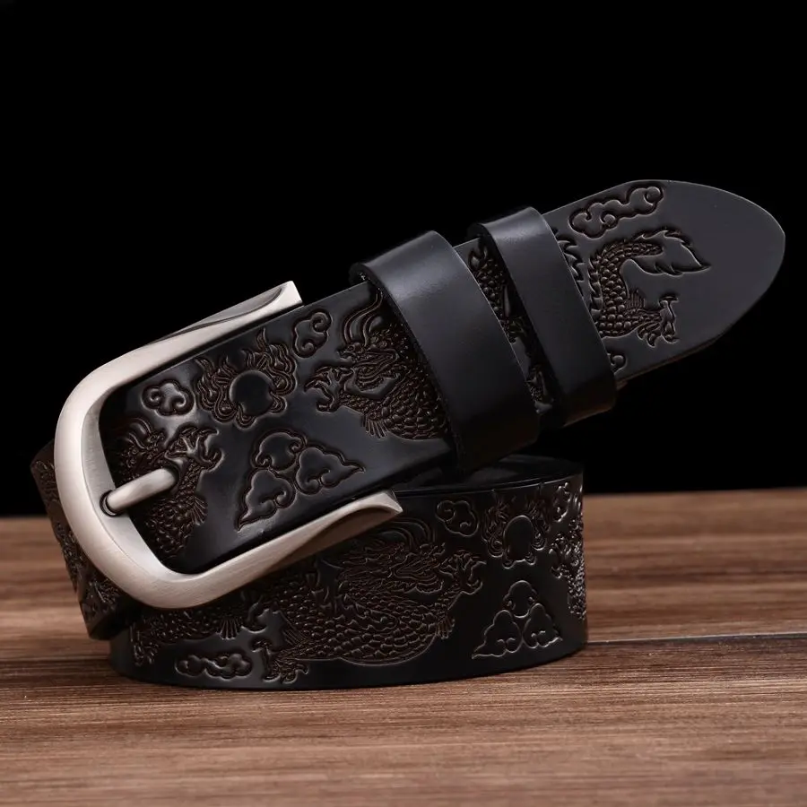 

Leather Belts for Men Fashion Male Genuine Leather Waistband Width:3.8cm,black\coffee Length:105-125cm