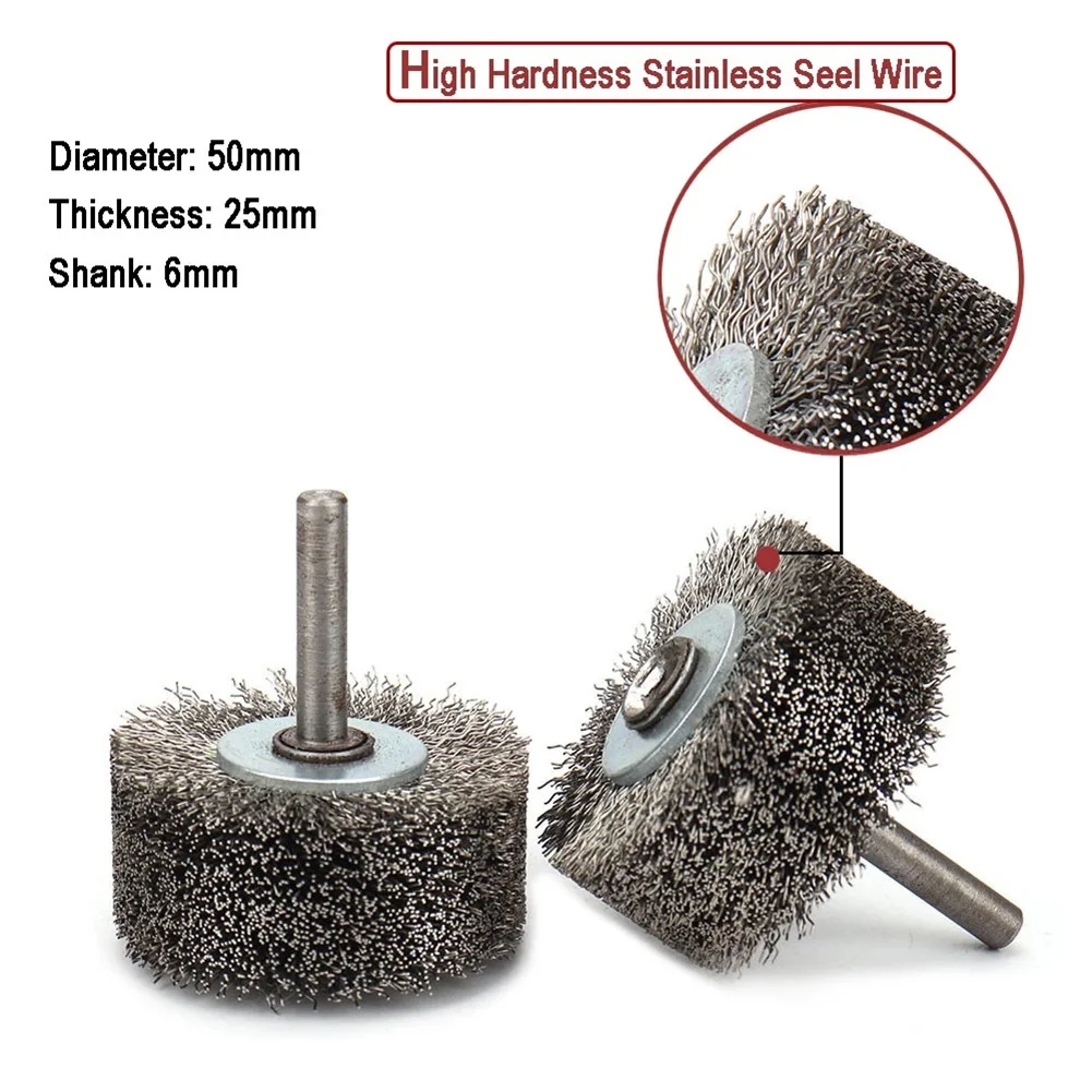 1Pcs 6mm Shank Steel Wire Brush Wheel Rotary Tools For Metal Rust Removal Polishing Wire Brush Power Tool Access 50x25mm
1Pcs 6mm Shank Steel Wire Brush Wheel Rotary Tools For Metal Rust Removal Polishing Wire Brush Power Tool Access 50x25mm