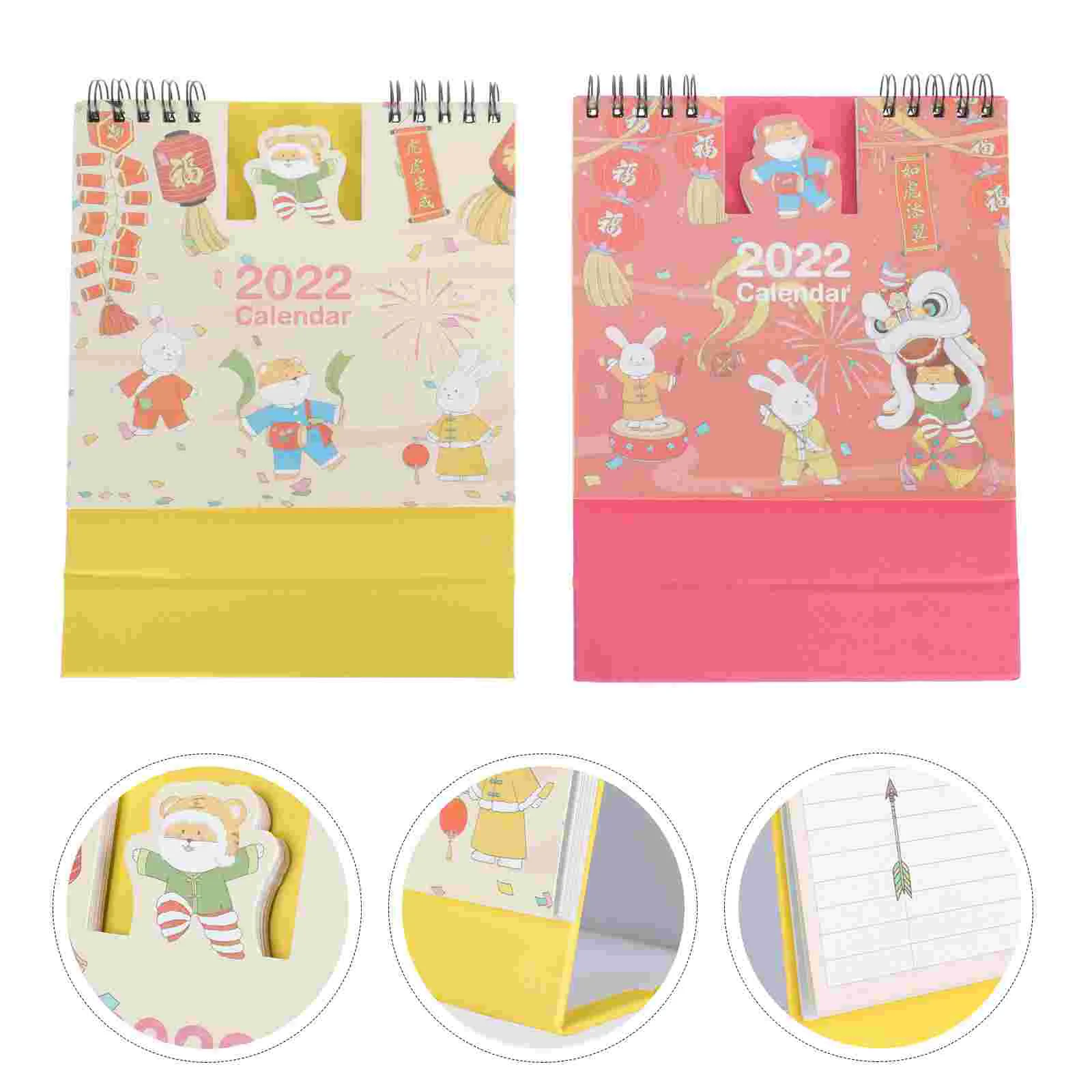 

Calendar Desk Lunar Adorable Pad Monthly Desktop Ornament Home Animal Planner Mini Yearstand Paper Coil Schedule Calendars