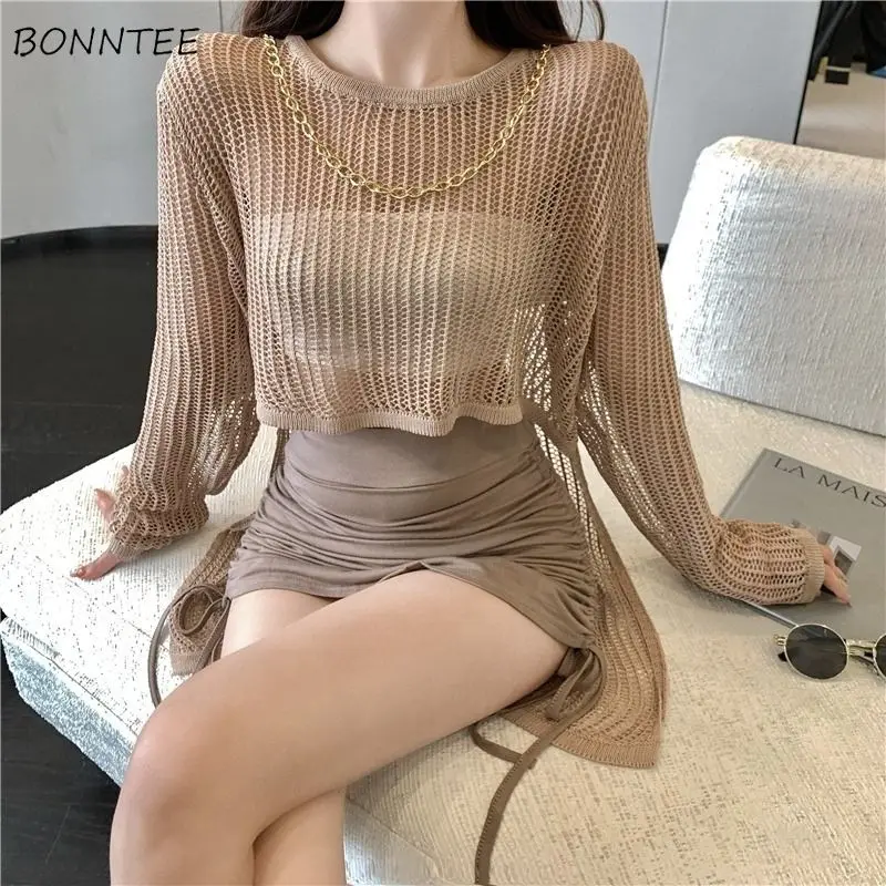 T-shirts Women Summer Hollow Out Design Fashion Sun-proof Sexy Loose All-match Knitted Korean Style Chic Leisure Solid Young Ins
T-shirts Women Summer Hollow Out Design Fashion Sun-proof Sexy Loose All-match Knitted Korean Style Chic Leisure Solid Young Ins
