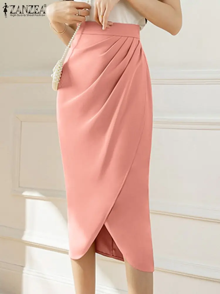 ZANZEA Women Solid Color Jupes Fashion Asymmetrical Draped Skirts Elegant High Waist Midi Faldas 2023 Korean Office Pencil Skirt
ZANZEA Women Solid Color Jupes Fashion Asymmetrical Draped Skirts Elegant High Waist Midi Faldas 2023 Korean Office Pencil Skirt