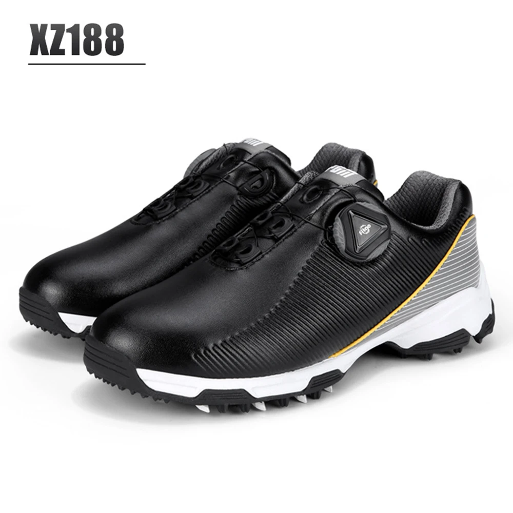 

2022 PGM Boys And Girls Teenager Microfiber Waterproof Quick Lace up Golf Shoes Breathable Non Slip Pointed Sneakers XZ188