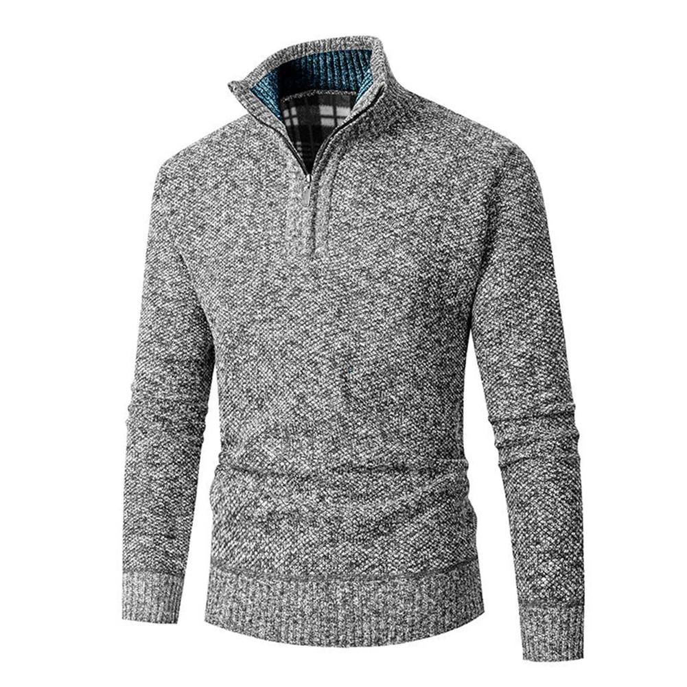 Fashion Men's Knitted Sweater Jumper Fleece 1/4 Zip Stand Collar Pullovers Solid Color Man Autumn Winter Warm Tops
Fashion Men's Knitted Sweater Jumper Fleece 1/4 Zip Stand Collar Pullovers Solid Color Man Autumn Winter Warm Tops