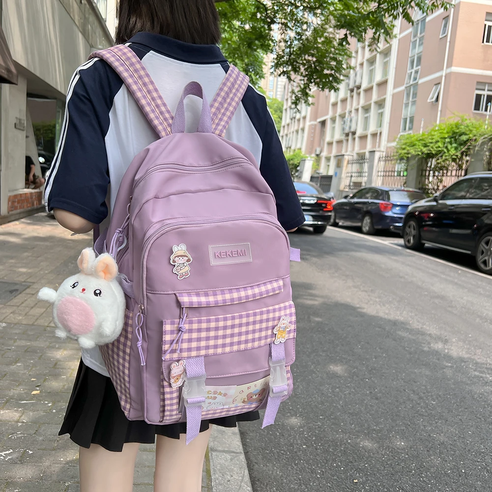 Kawaii Backpack Japanese Harajuku JK Plaid High School Girl Students Shoulder Bookbags with Pendant Pin Badge
Kawaii Backpack Japanese Harajuku JK Plaid High School Girl Students Shoulder Bookbags with Pendant Pin Badge