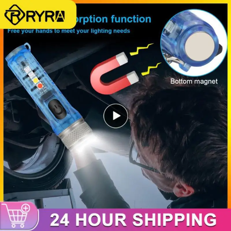Usb Rechargeable Key Chain Flashlight Small Emergency Warning Lamp Magnetic Attraction Camping Supplies 10 Light Modes Light
Usb Rechargeable Key Chain Flashlight Small Emergency Warning Lamp Magnetic Attraction Camping Supplies 10 Light Modes Light