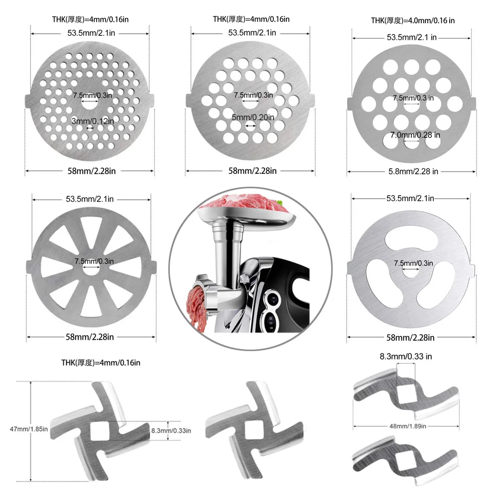 Household meat grinder accessories, stainless steel knife mesh blade, enema machine, meat grinder orifice plate meat grinder
Household meat grinder accessories, stainless steel knife mesh blade, enema machine, meat grinder orifice plate meat grinder