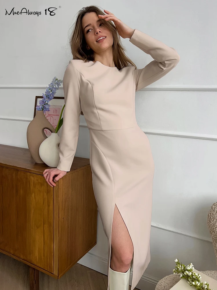 Mnealways18 Khaki Elegant High Waist Dress For Women Spring Long Sleeves Pencil Split Dresses Office Ladies Mid-Calf Dress 2023
Mnealways18 Khaki Elegant High Waist Dress For Women Spring Long Sleeves Pencil Split Dresses Office Ladies Mid-Calf Dress 2023