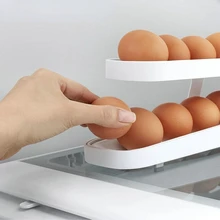 Automatic Scrolling Egg Rack Holder Rolldown Refrigerator Egg Dispenser Kitchen Egg Storage Box Egg Stand for Fridge Egg Tray