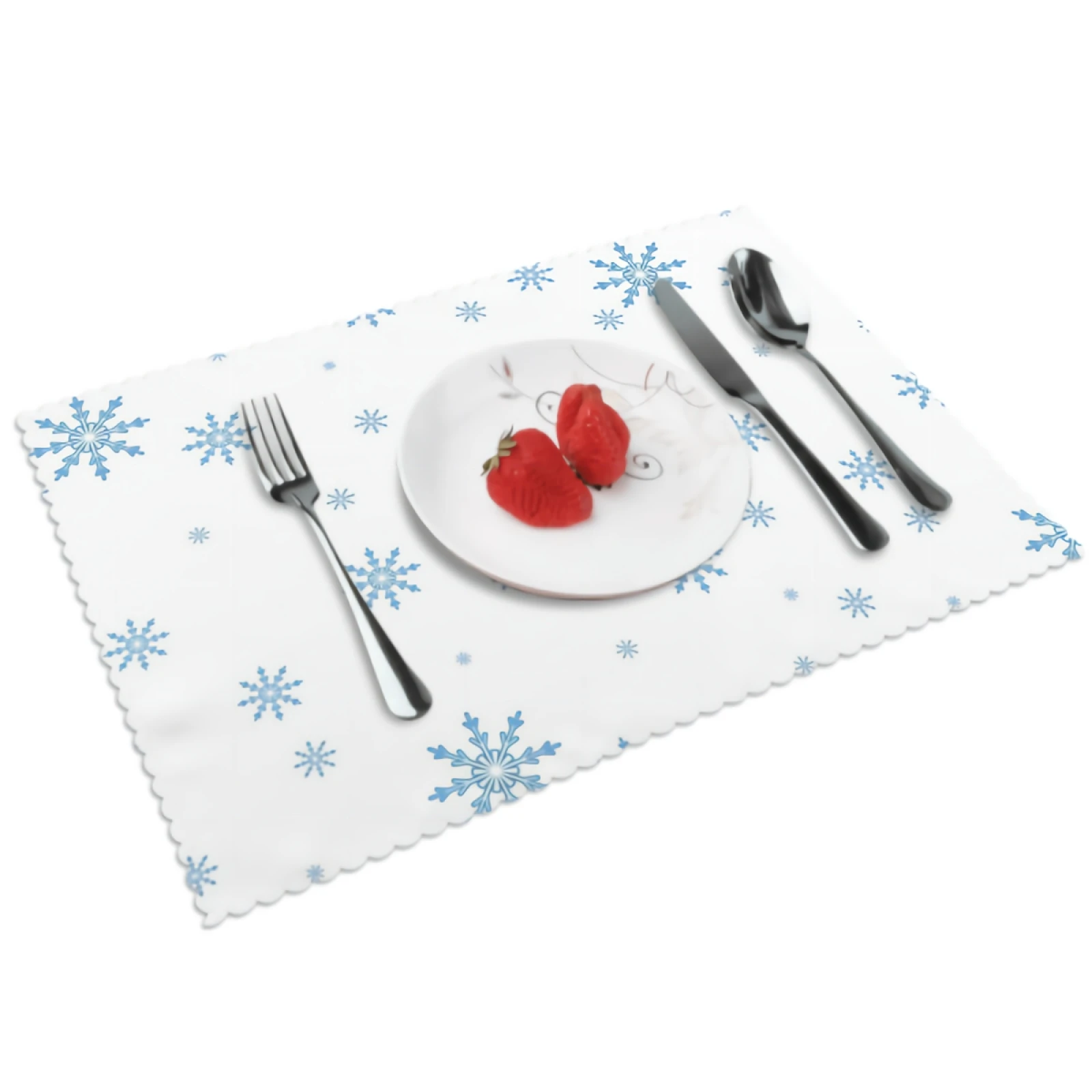 Blue Snowflakes Placemats for Dining Table 12 x 18 inches Heat Resistant Table Placemats Set of 4 for Kitchen Dining Table
Blue Snowflakes Placemats for Dining Table 12 x 18 inches Heat Resistant Table Placemats Set of 4 for Kitchen Dining Table