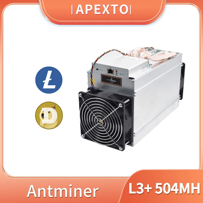 Antminer L3+ 504MH/S Scrypt ASIC Litecoin Miner, LTC Dogecoin Mining Machine with an Extra Fan & A Data Cable
Antminer L3+ 504MH/S Scrypt ASIC Litecoin Miner, LTC Dogecoin Mining Machine with an Extra Fan & A Data Cable