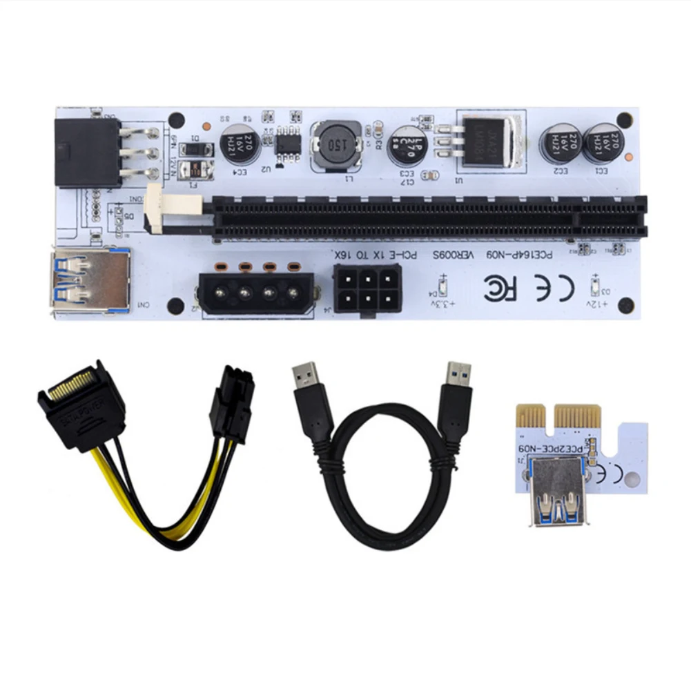 Dual LED VER009S PCI-E Riser Card PCI Express 1X to 16X Adapter 100CM 60CM USB 3.0 Cable 6Pin Power for Graphics Card
Dual LED VER009S PCI-E Riser Card PCI Express 1X to 16X Adapter 100CM 60CM USB 3.0 Cable 6Pin Power for Graphics Card