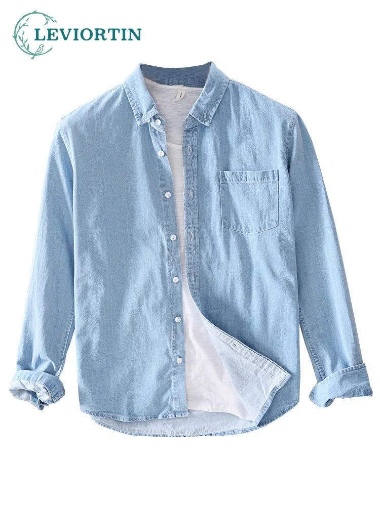 Brand Casual Denim Shirts For Male Korean Fashion 100% Cotton Mens Cowboy Blue Blouse Long Sleeve Jean Shirts Tops Clothes
Brand Casual Denim Shirts For Male Korean Fashion 100% Cotton Mens Cowboy Blue Blouse Long Sleeve Jean Shirts Tops Clothes