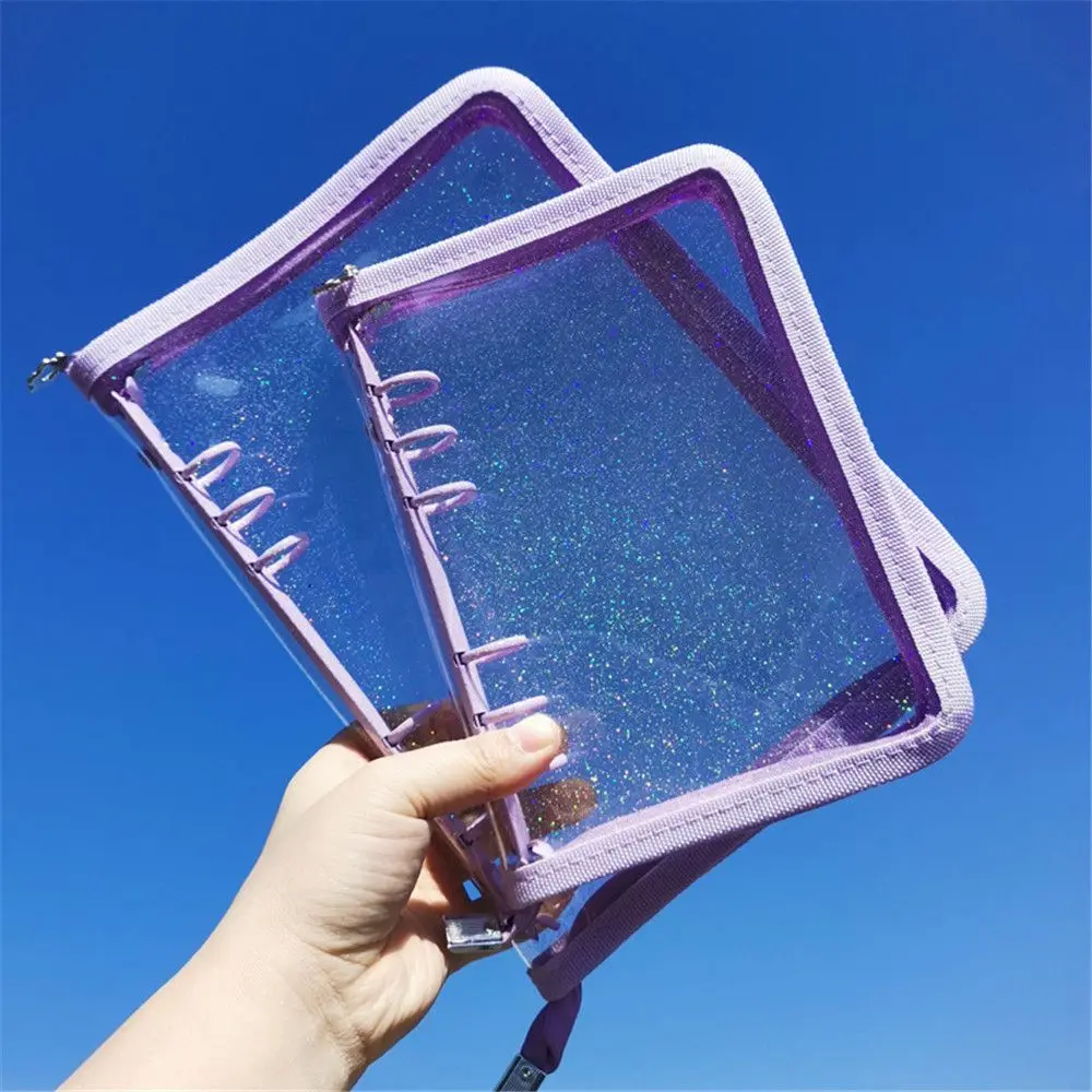 DIY A5 A6 Loose Leaf Notebook Cover Transparent PVC 6 Hole Binder Clip Zipper Binder
DIY A5 A6 Loose Leaf Notebook Cover Transparent PVC 6 Hole Binder Clip Zipper Binder