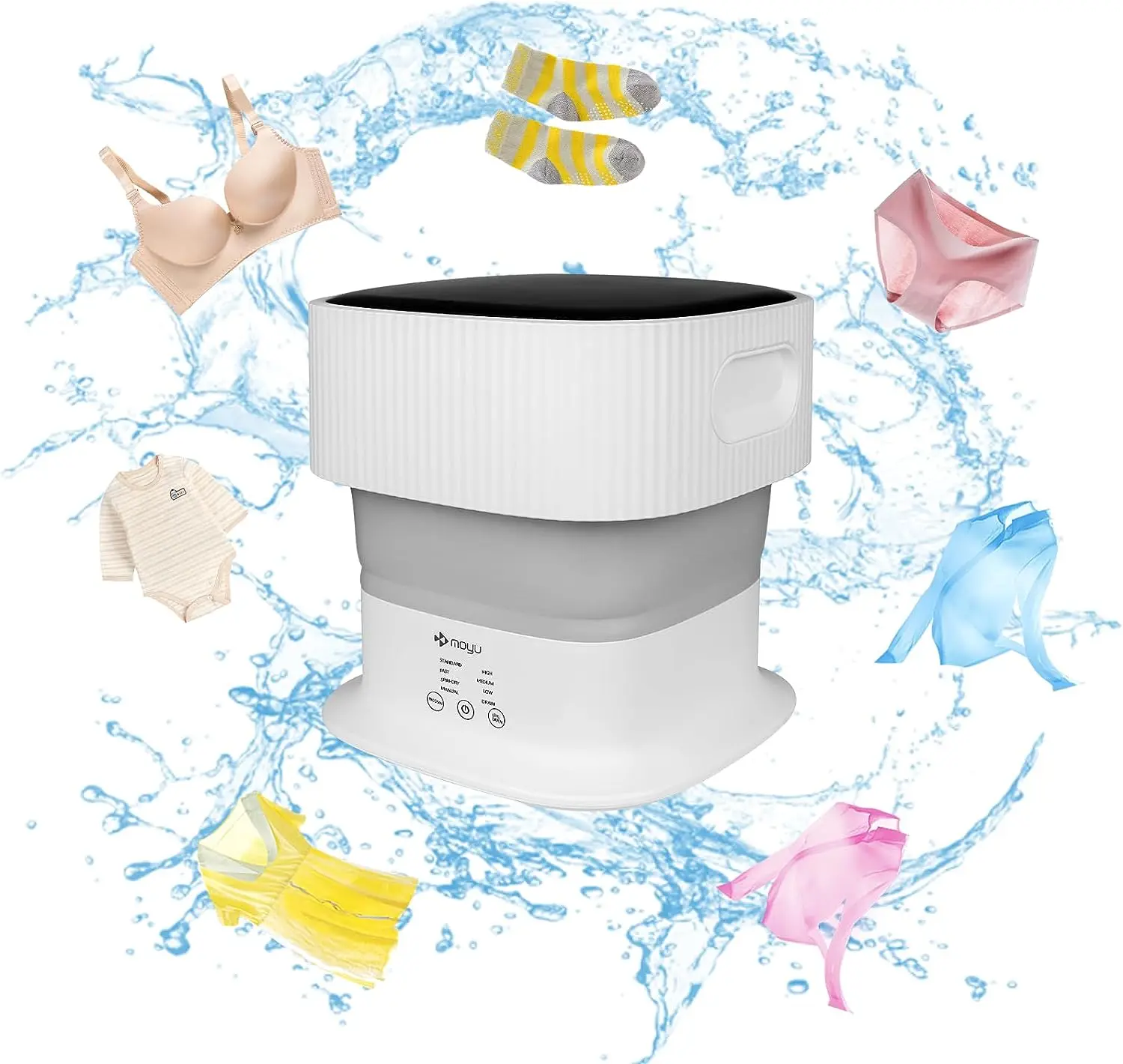 New Portable Washing Machine Automatic Foldable Mini Washing Machine with Blue Light for Washing Baby Clothes Underwear Socks, S
New Portable Washing Machine Automatic Foldable Mini Washing Machine with Blue Light for Washing Baby Clothes Underwear Socks, S