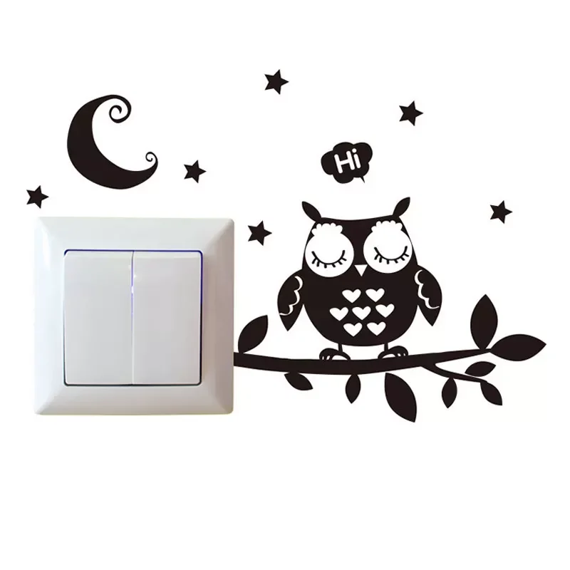 NEW2022 Black Owl under the night sky Wall Sticker kids rooms vinyl for home decoration art decals Removable lovely Switch Stick
NEW2022 Black Owl under the night sky Wall Sticker kids rooms vinyl for home decoration art decals Removable lovely Switch Stick