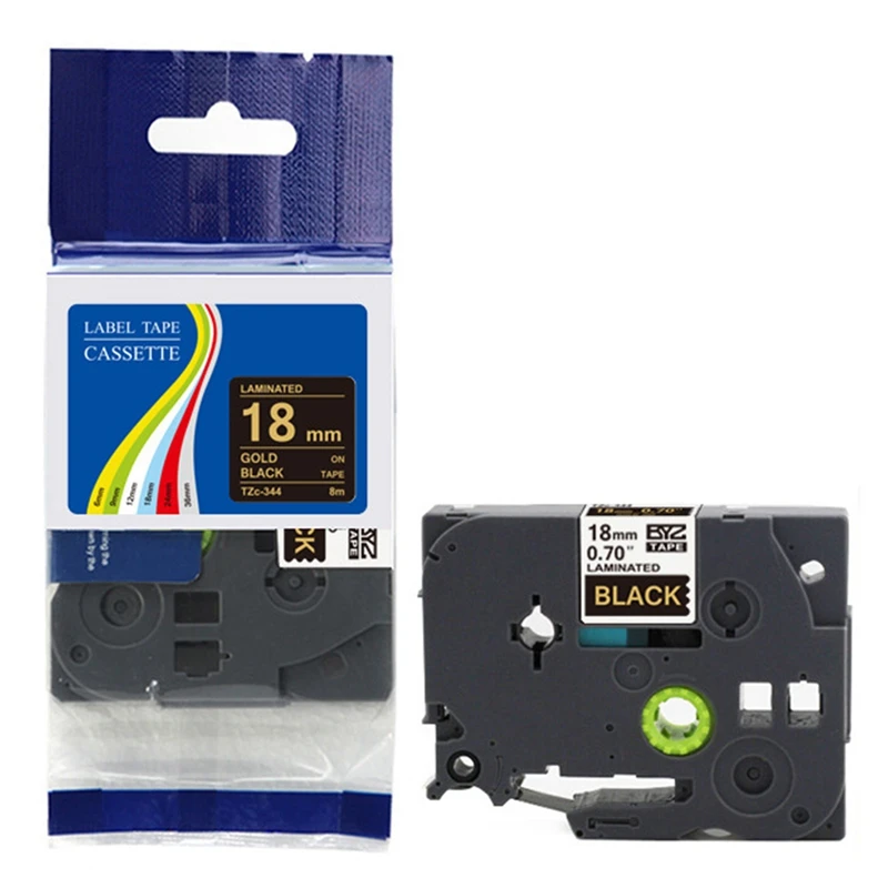 For Brother Ptouch Label Machine Tze-344 18Mmx8m Black Bottom/Gold Label Ribbon (2Pcs) 
For Brother Ptouch Label Machine Tze-344 18Mmx8m Black Bottom/Gold Label Ribbon (2Pcs)