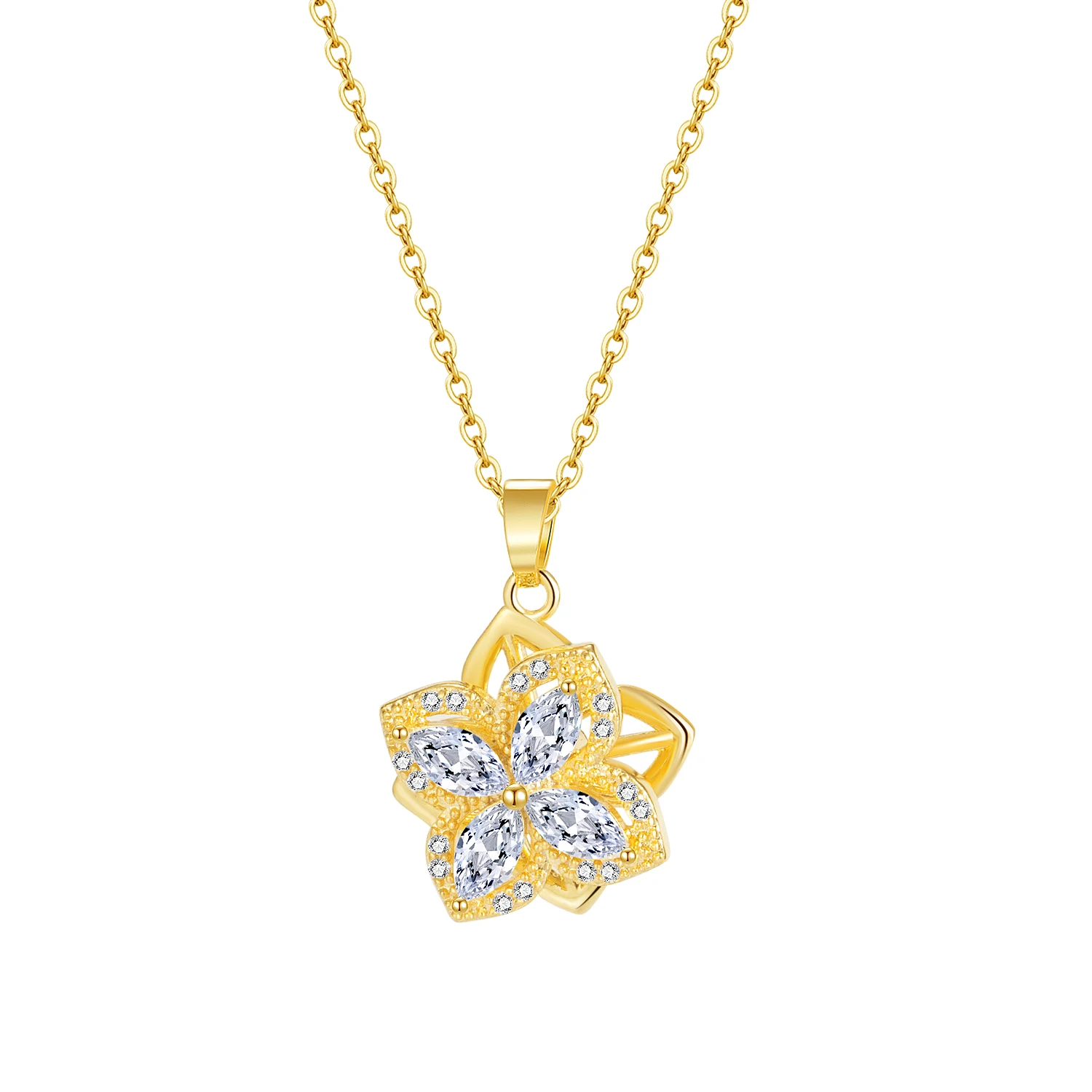 Fashion European 316L Stainless Steel AAA Zircon Flower Pendant Gold Clavicle Chain Necklace For Women Jewelry Birthday
Fashion European 316L Stainless Steel AAA Zircon Flower Pendant Gold Clavicle Chain Necklace For Women Jewelry Birthday