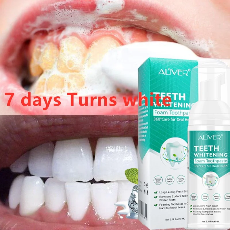 

Teeth Whitening Mousse Foam Whitening Toothpaste Ultra-fine Mousse Deeply Cleaning Gums Stain Removal Mint Refreshing Oral Care