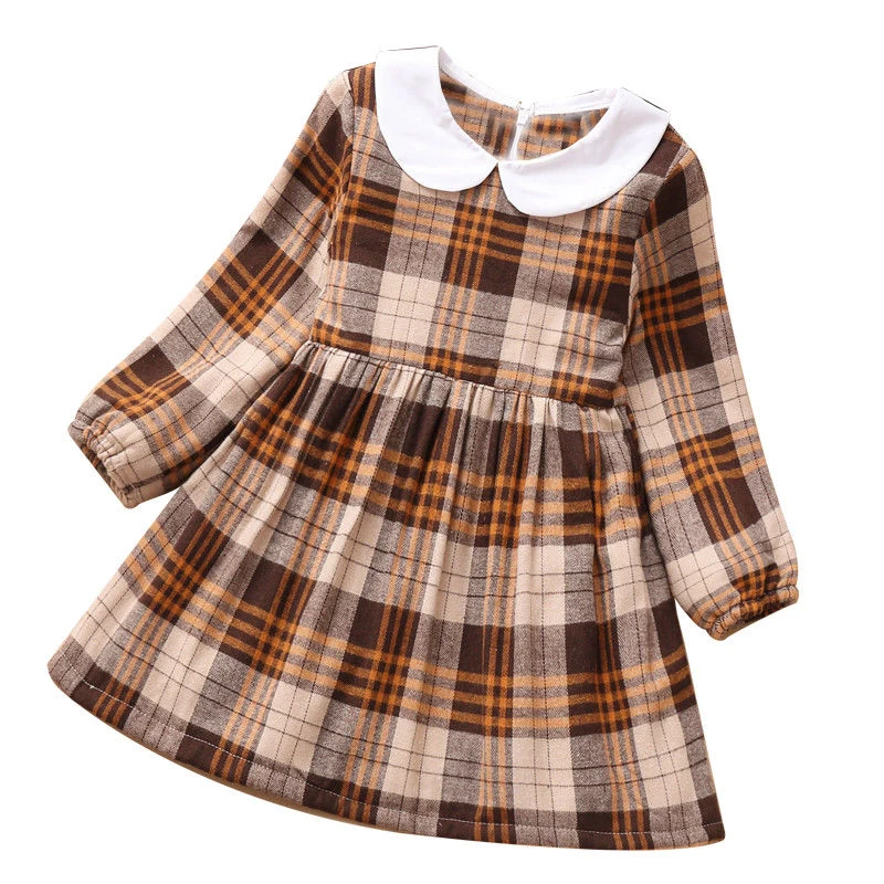Quality Girls Spring Autumn Korean Version Plaid Doll Collar Dress Beautiful Skirt Brief Style
Quality Girls Spring Autumn Korean Version Plaid Doll Collar Dress Beautiful Skirt Brief Style