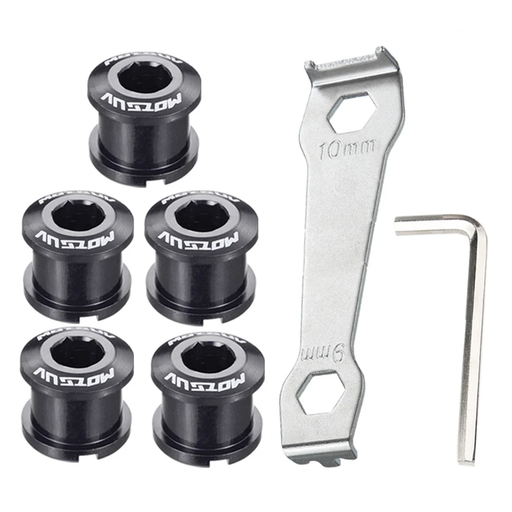 5Pcs Bicycle Single Chainset Chainring Bolts Anodised With Wrench Tool Aluminum Alloy MTB Bike Crankset Screws Parts Accessories
5Pcs Bicycle Single Chainset Chainring Bolts Anodised With Wrench Tool Aluminum Alloy MTB Bike Crankset Screws Parts Accessories