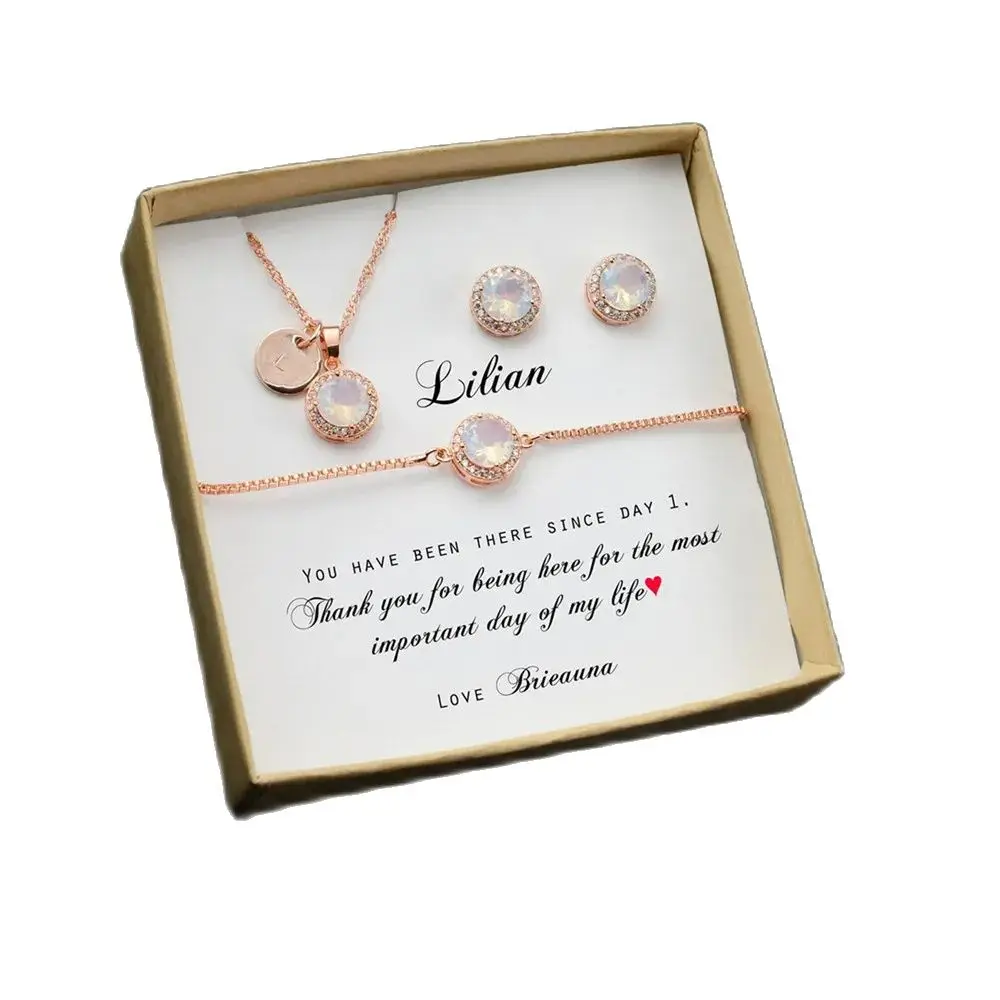 white opal Custom Personalized initial necklace bridesmaid gift set bridesmaid bracelet earrings necklace Wedding gift set white
white opal Custom Personalized initial necklace bridesmaid gift set bridesmaid bracelet earrings necklace Wedding gift set white