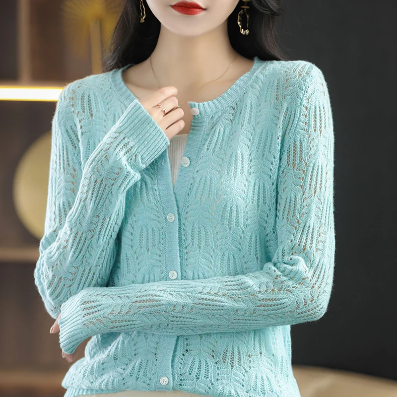 Zocept 100% Pure Wool Sweaters Women's O-Neck Cardigan Spring Autumn New Cashmere Knitted Long Sleeve Coats Female's Jacket 2022
Zocept 100% Pure Wool Sweaters Women's O-Neck Cardigan Spring Autumn New Cashmere Knitted Long Sleeve Coats Female's Jacket 2022