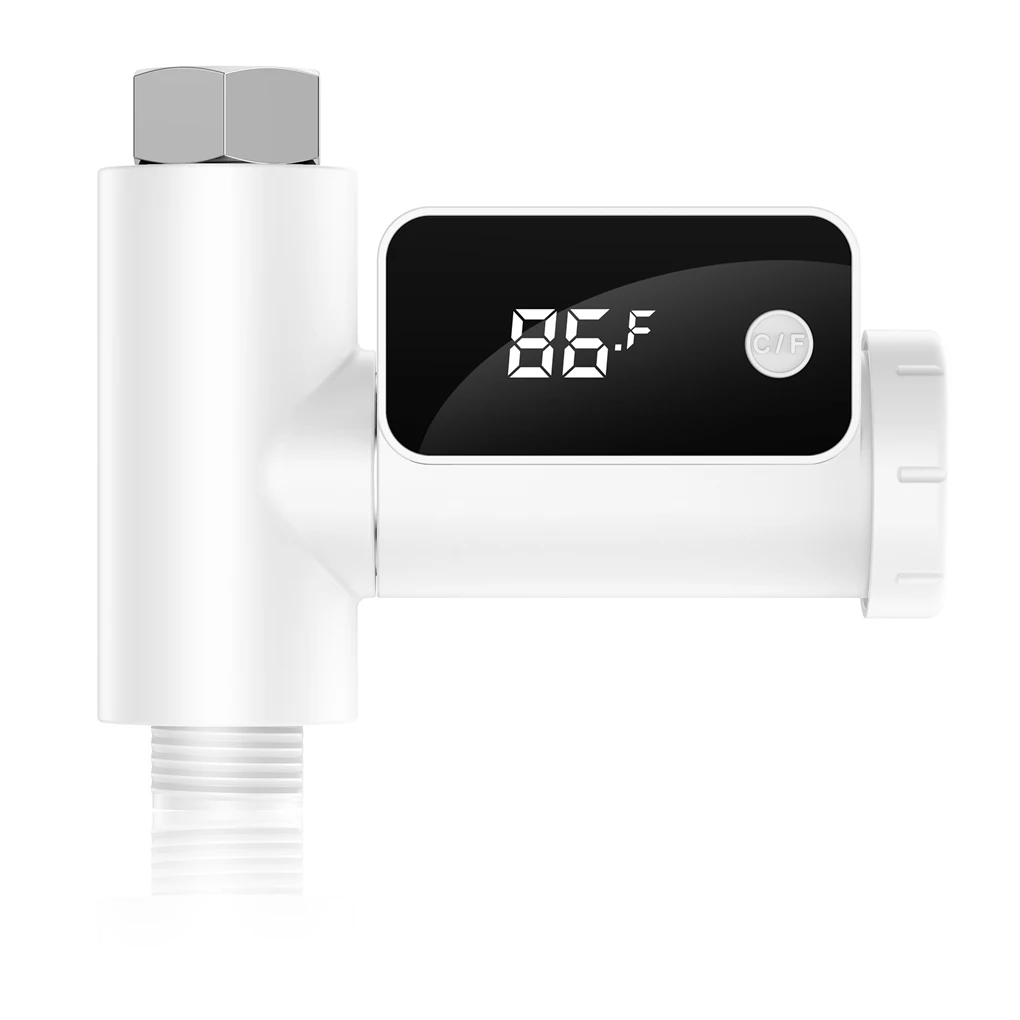Shower Head Thermometer LED Baby Water Temperature Meter 1/2 Inch Fahrenheit/Celsius Adjustable Battery Operated Gauge Accessory 
Shower Head Thermometer LED Baby Water Temperature Meter 1/2 Inch Fahrenheit/Celsius Adjustable Battery Operated Gauge Accessory