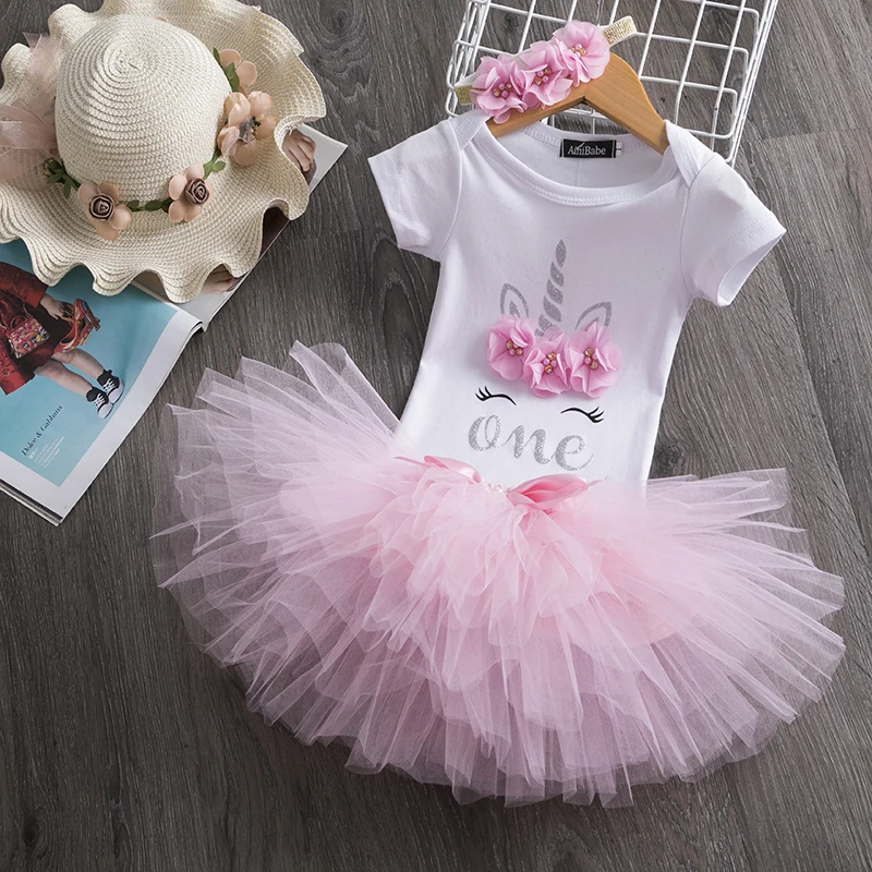 

1st Birthday Dress For Baby Girl New Summer Baby Girl Clothes Unicorn Party Tutu Outfits Toddler Girls Clothing Infantil Vestido