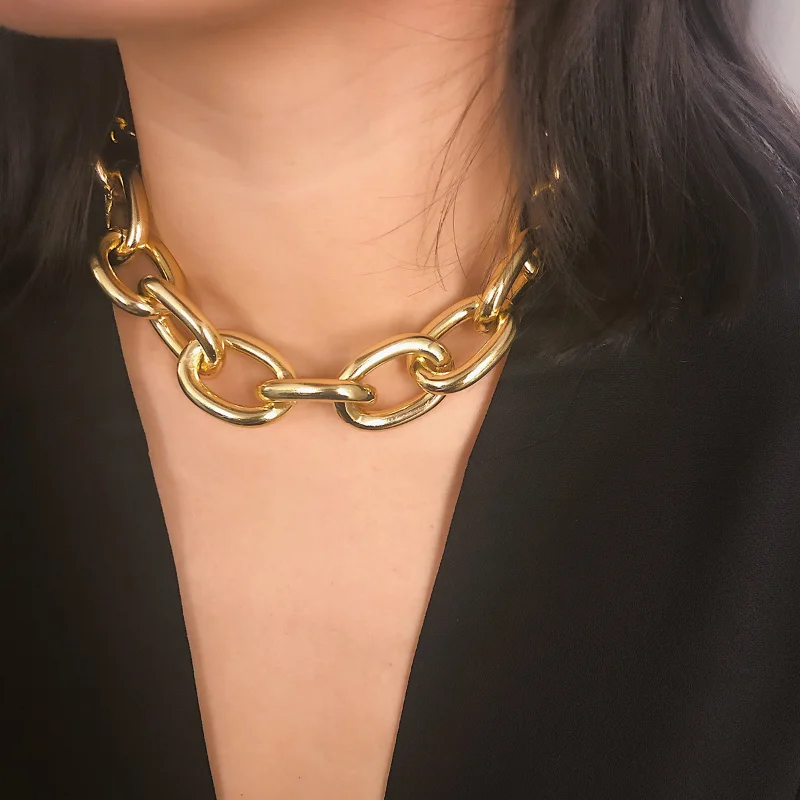 Hip Hop Vintage Gold Color Necklace Women High Quality Rust Proof Link Chain Fashion Metal Clavicle Necklaces Girls Party Gift
Hip Hop Vintage Gold Color Necklace Women High Quality Rust Proof Link Chain Fashion Metal Clavicle Necklaces Girls Party Gift
