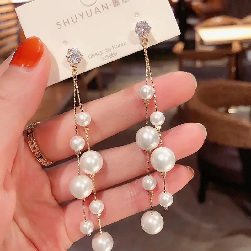 Pearl Tassel Earrings Pendant Fashion Women Luxury Rhinestones Korean Fashion Custom Jewelry Accessories Party Gifts for Friends
Pearl Tassel Earrings Pendant Fashion Women Luxury Rhinestones Korean Fashion Custom Jewelry Accessories Party Gifts for Friends