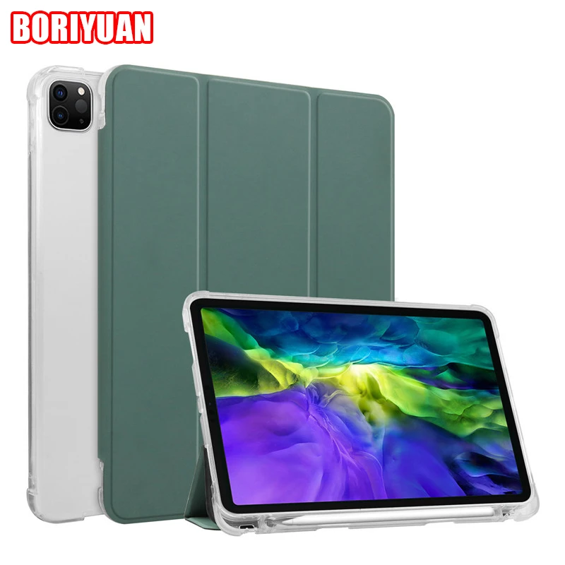 

Tablets Case with Pen Slot Silicone Soft Shell for IPad5 6 9.7 10.2 10.5 Air1 2 3 4 5 Mini4 5 6 2021 Pro11 12.9 2021/2020/2018