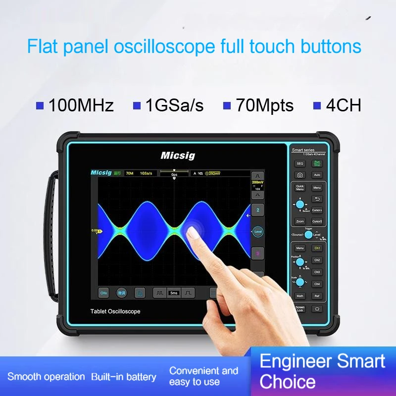 Flat-panel Oscilloscope 2-4 Channels 1G 100-200M Full Touch Portable STO1004 Resolution 800*600 Can Be Connected To Mobile Phone
Flat-panel Oscilloscope 2-4 Channels 1G 100-200M Full Touch Portable STO1004 Resolution 800*600 Can Be Connected To Mobile Phone