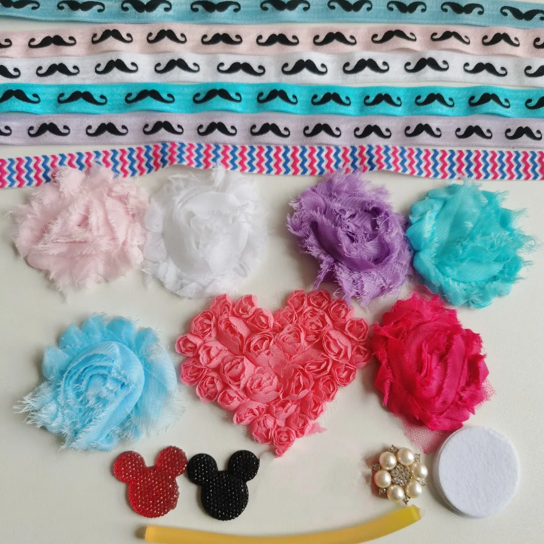 6 meters Mustache Printed Elastic Ribbon+7 Chiffon Shabby Flower Baby Hair Accessories Kids Infant Headbands Material DIY Bag
6 meters Mustache Printed Elastic Ribbon+7 Chiffon Shabby Flower Baby Hair Accessories Kids Infant Headbands Material DIY Bag