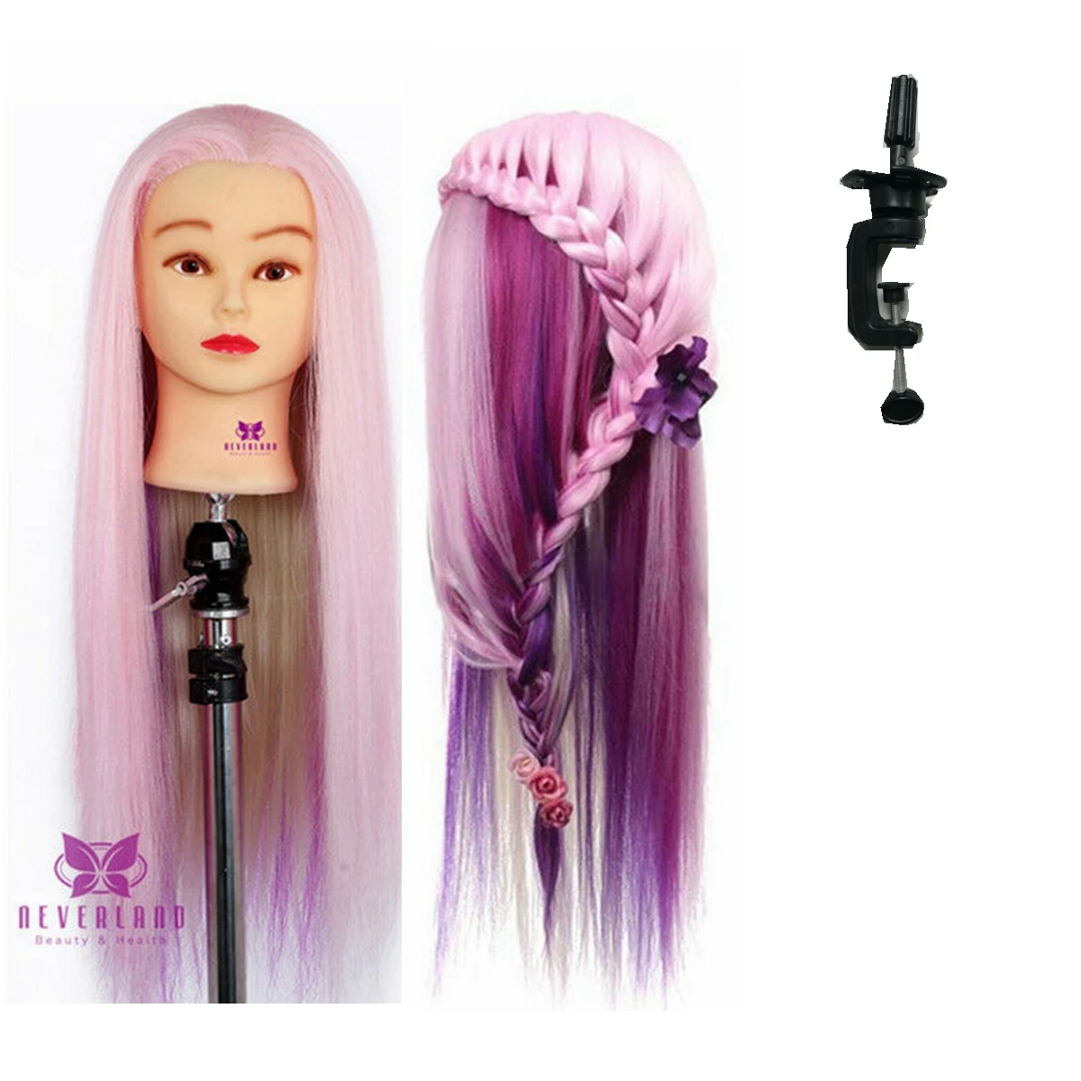 24'' Professional Doll Hairstyles Practice Head Hairdressing Training Mannequin Head With Pink Rainbow Synthetic Hair
24'' Professional Doll Hairstyles Practice Head Hairdressing Training Mannequin Head With Pink Rainbow Synthetic Hair