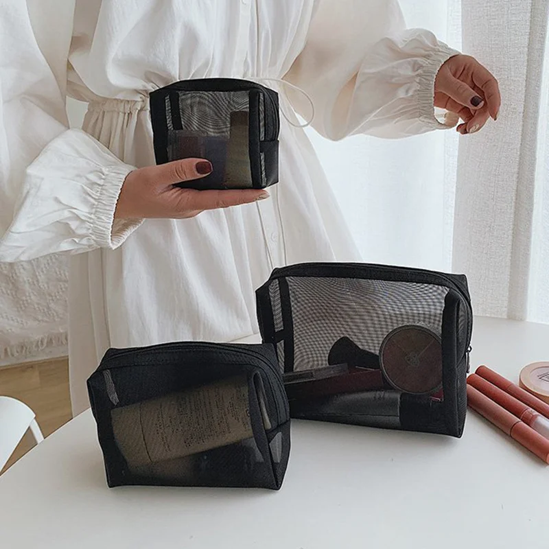 New Mesh Transparent Cosmetic Bags Small Large Clear Black Makeup Bag Portable Travel Toiletry Organizer Lipstick Storage Pouch
New Mesh Transparent Cosmetic Bags Small Large Clear Black Makeup Bag Portable Travel Toiletry Organizer Lipstick Storage Pouch