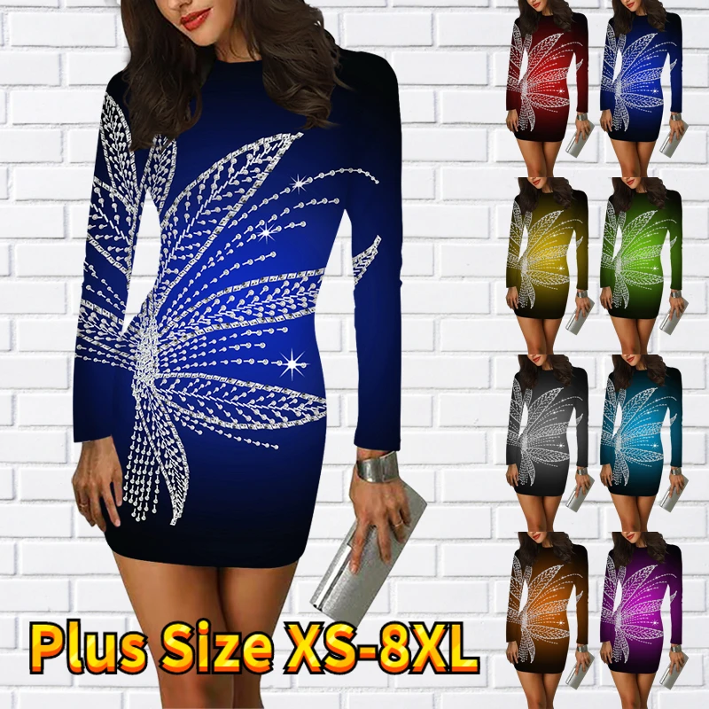 Women's skirt round neck slim MIDI skirt women's new design printed short skirt long-sleeved short skirt autumn and winter dress
Women's skirt round neck slim MIDI skirt women's new design printed short skirt long-sleeved short skirt autumn and winter dress