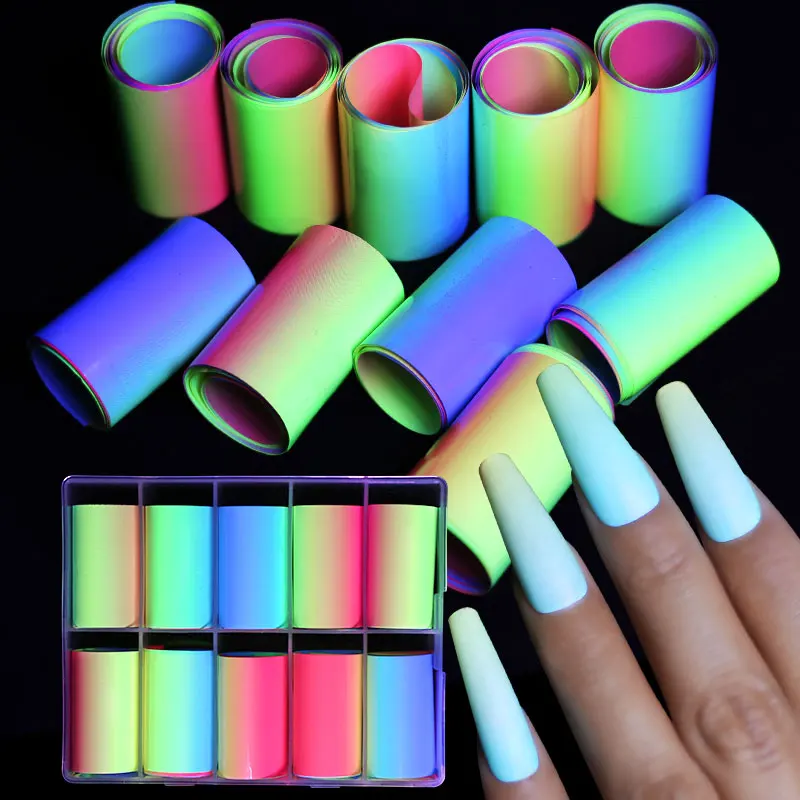 10 Rolls Neon Candy Foils for Nail Sticker Colorful Fluorescent Pink Purple Starry Paper Nail Art Decoration DIY Manicure Wraps
10 Rolls Neon Candy Foils for Nail Sticker Colorful Fluorescent Pink Purple Starry Paper Nail Art Decoration DIY Manicure Wraps