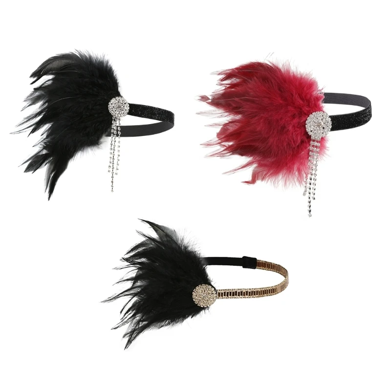 

HairBand Halloween Headband Headdress for Gatsby Makeup for Party Masquerade Roaring 20s Flapper Cosplay Ultra-flashing