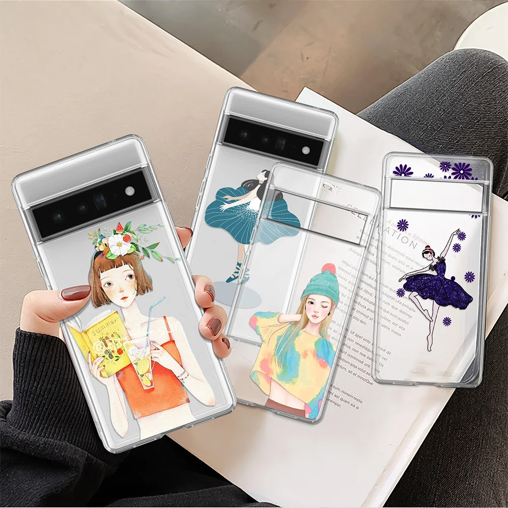 Fashion Cute Girl Phone Case for Google Pixel 7 Pro 6a 6 6Pro 2 3 3a 4 4a Transparent Soft TPU Fundas for Google 5 5a 5G XL
Fashion Cute Girl Phone Case for Google Pixel 7 Pro 6a 6 6Pro 2 3 3a 4 4a Transparent Soft TPU Fundas for Google 5 5a 5G XL