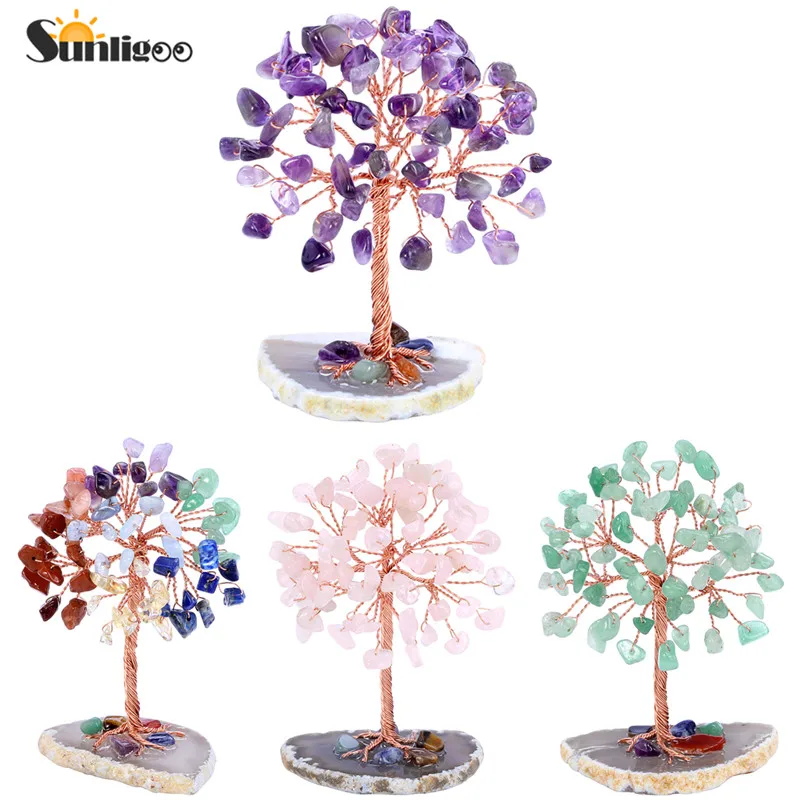 Sunligoo Super Mini Crystal Money Tree Copper Wire Wrapped W/ Agate Slice Base Gemstone Reiki Chakra Feng Shui Trees Home Decor
Sunligoo Super Mini Crystal Money Tree Copper Wire Wrapped W/ Agate Slice Base Gemstone Reiki Chakra Feng Shui Trees Home Decor