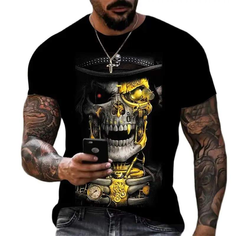 Summer Horror Skull 3D Vintage Print Men's T-Shirts Loose Tee O-Neck Short Sleeve Tops for Male Oversized T shirt Clothing 2022
Summer Horror Skull 3D Vintage Print Men's T-Shirts Loose Tee O-Neck Short Sleeve Tops for Male Oversized T shirt Clothing 2022