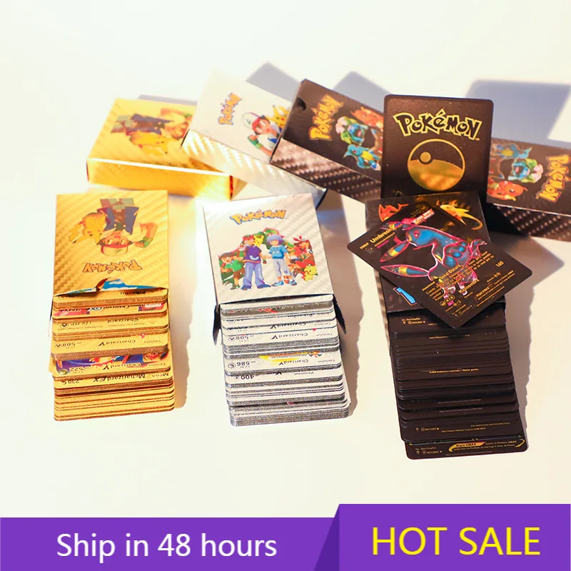 Hot Selling Pokemon Gold Card English /Español Version No Repetition Black Golden Metal Collection Card Children Christmas Gift
Hot Selling Pokemon Gold Card English /Español Version No Repetition Black Golden Metal Collection Card Children Christmas Gift