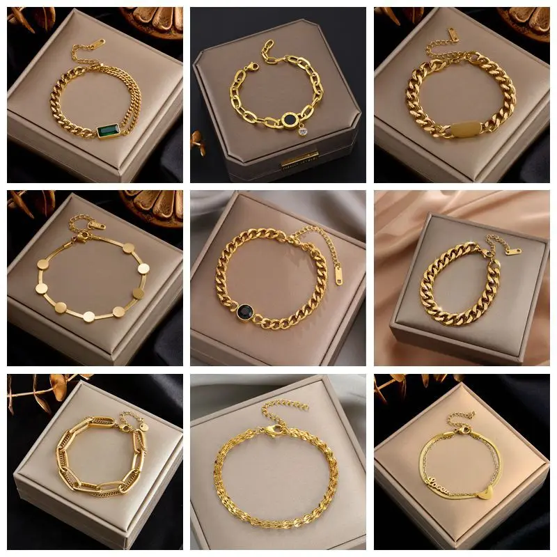 316L Stainless Steel Fashion Link Chain Bangle Bracelet For Women Exquisite Gold Color Bracelet Jewelry Gift брело Dropshipping
316L Stainless Steel Fashion Link Chain Bangle Bracelet For Women Exquisite Gold Color Bracelet Jewelry Gift брело Dropshipping