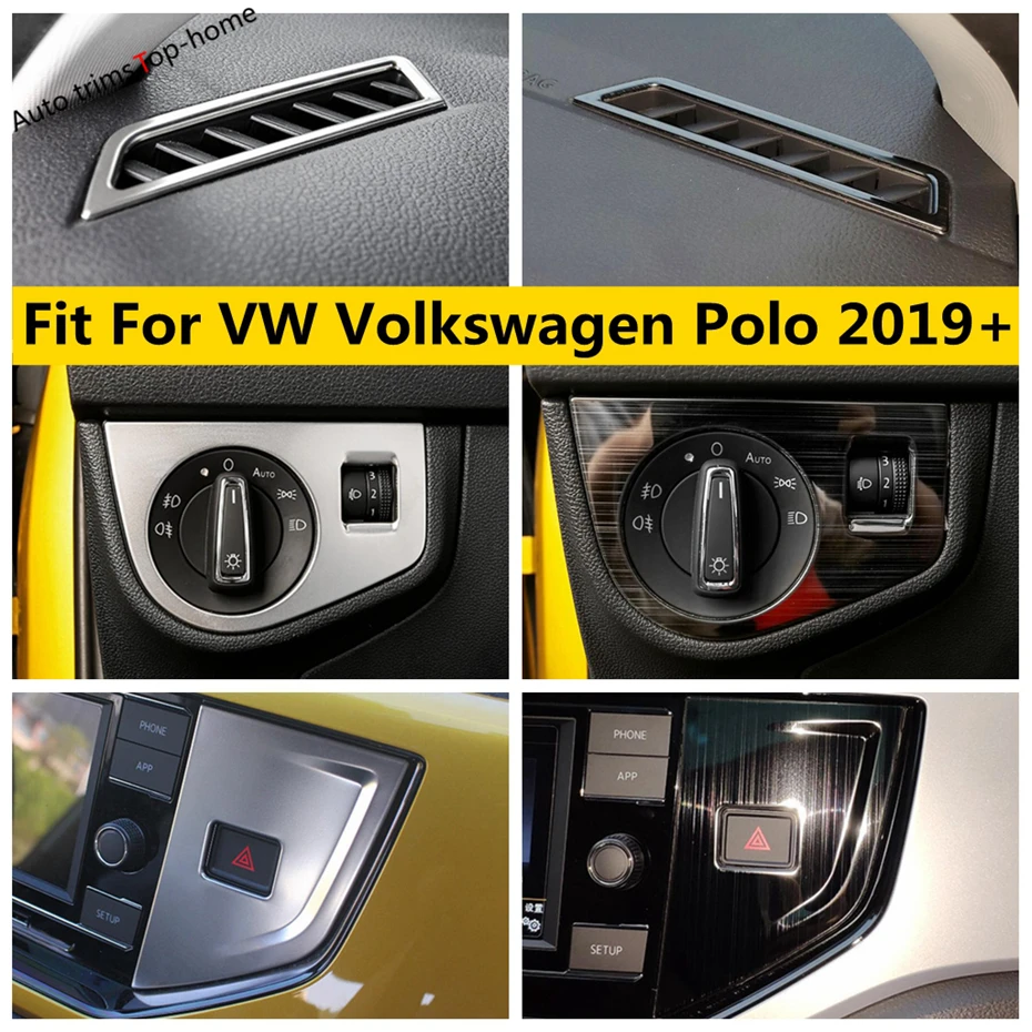 Warning Light Frame / Head Lamp / Air AC Vent Cover Trim Stainless Steel Accessories Interior For VW Volkswagen Polo 2019 - 2022
Warning Light Frame / Head Lamp / Air AC Vent Cover Trim Stainless Steel Accessories Interior For VW Volkswagen Polo 2019 - 2022