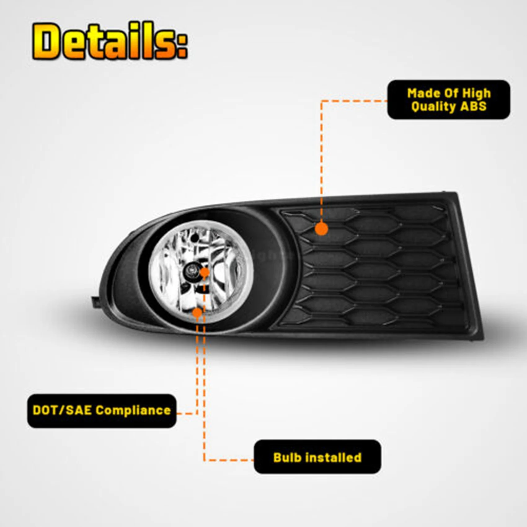 1Set Front Bumper Fog Lights W/Switch/Harness/Relay/Wiring for Dodge Journey 2010-2020 68079850AB 68079851AB 05182026AA
1Set Front Bumper Fog Lights W/Switch/Harness/Relay/Wiring for Dodge Journey 2010-2020 68079850AB 68079851AB 05182026AA