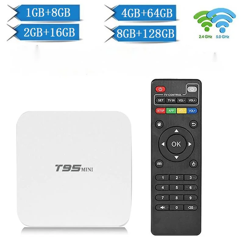 

T95Mini 2023 Smart Tv Box iptv Android 10.0 H313 Quad Core 5G/4GHz 8GB 128GB With Keyboard 4K Media Player H.265 Home Theaters