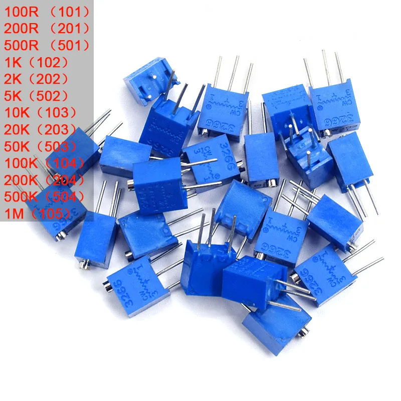10PCS 3266W Adjustable Precision Potentiometer 1M 100R 200R 500R Trimming Potentiometer 1K 2K 5K 10K 20K 50K 100K 200K 500K
10PCS 3266W Adjustable Precision Potentiometer 1M 100R 200R 500R Trimming Potentiometer 1K 2K 5K 10K 20K 50K 100K 200K 500K