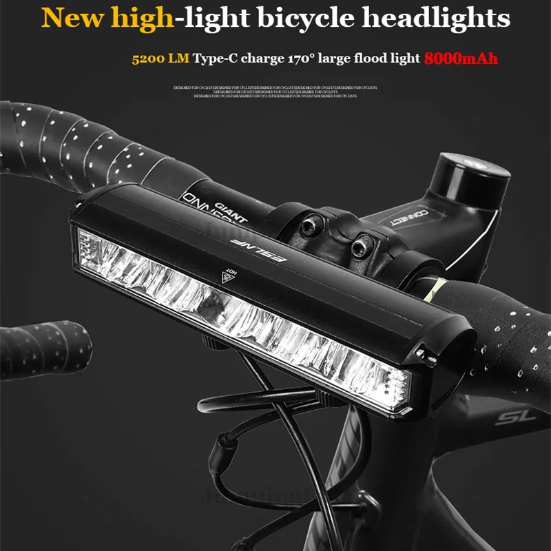 5200/2400lm Bike Light Front Light Bicycle 8000/4000mAh Led Light For Bicycle Bike Accessories Type-C Rechargeable as Power Bank
5200/2400lm Bike Light Front Light Bicycle 8000/4000mAh Led Light For Bicycle Bike Accessories Type-C Rechargeable as Power Bank
