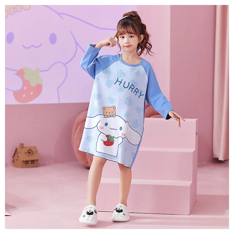 Мультяшное аниме Sanrioed Cinnamoroll с принтом Детская Пижама Платье Kawaii тонкая хлопковая ночная рубашка с длинным рукавом подарок для девочки
Мультяшное аниме Sanrioed Cinnamoroll с принтом Детская Пижама Платье Kawaii тонкая хлопковая ночная рубашка с длинным рукавом подарок для девочки